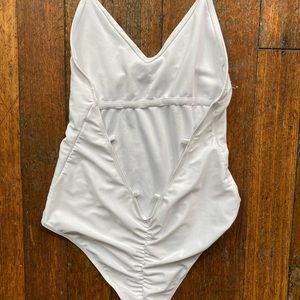Ruched White One Piece